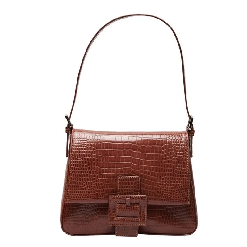 High Quality Alligator Lade Bag Over Shoulders Luxury Brand Designer Vintage Women Handbag 2020 French Retro Shoulder | Багаж и сумки