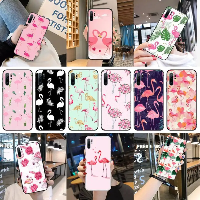 

Flamingo bird color pink animal Phone Case For Huawei P40 P20 P30 Mate 40 20 10 Lite Pro Nova 5t P Smart 2019