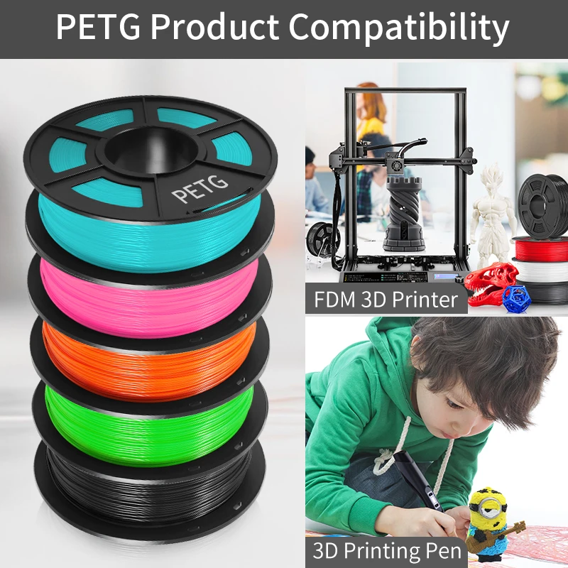 SUNLU PETG 2 Rolls 1KG/Roll 1.75MM High transparency And Good Gloss 3D Printing Filament Suitable For All FDM Printers | Компьютеры и