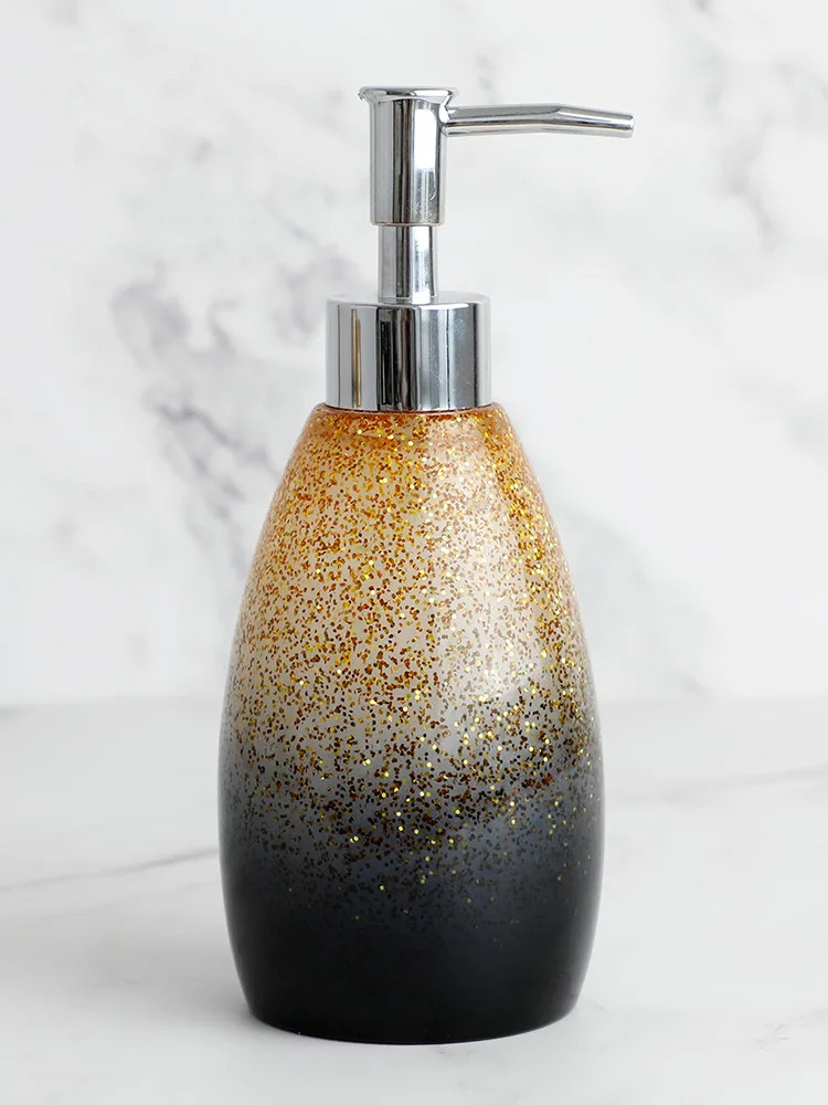Набор аксессуаров для ванной комнаты с золотыми блестками диспенсер мыла и