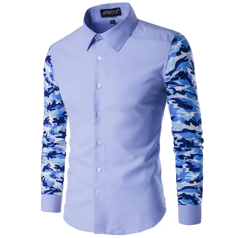 

2020 Patchwork Shirt Camouflage Pattern Fashion Long Sleeves Causal Mens Shirt Cotton Men Shirt Spring Shirt