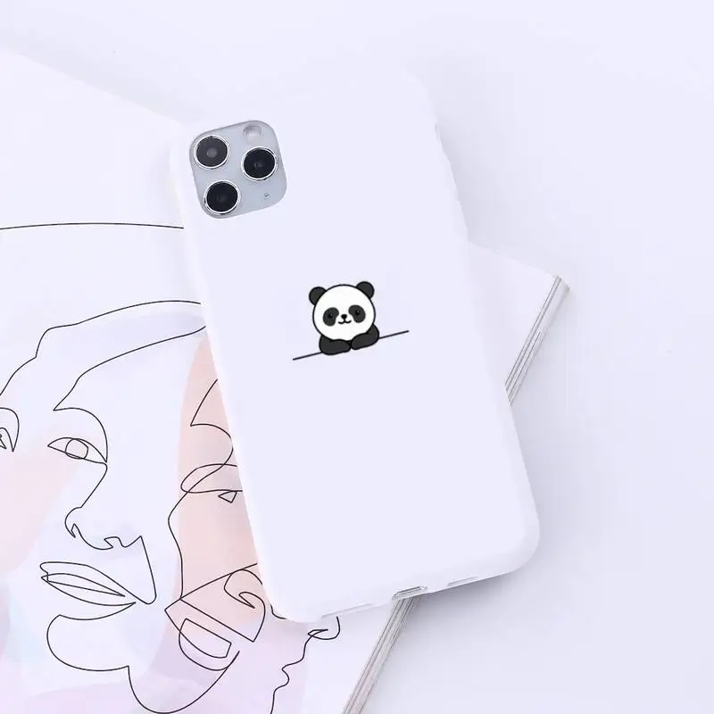 

Panda Cat Dinosaur fashion Phone Case Candy Color for iPhone 6 7 8 11 12 s mini pro X XS XR MAX Plus
