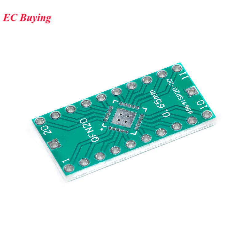 Переходник QFN20 для печатной платы 10 шт. с SMD на DIP20 DIP Pin IC тестовая пластина 0 5 мм 65 2