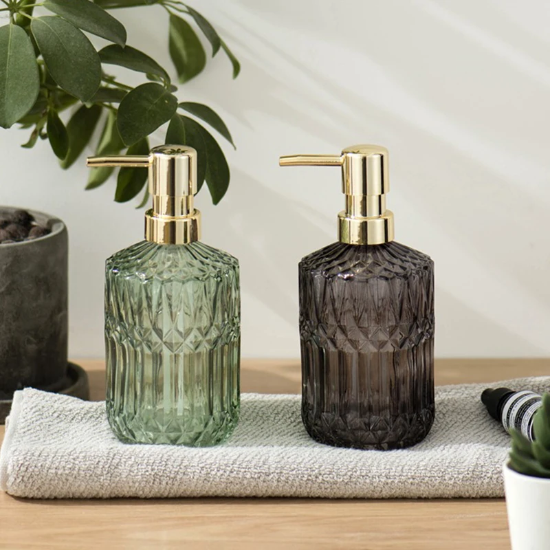 400 мл дозатор мыла шикарная стеклянная Пустая бутылка с запасными веществами для