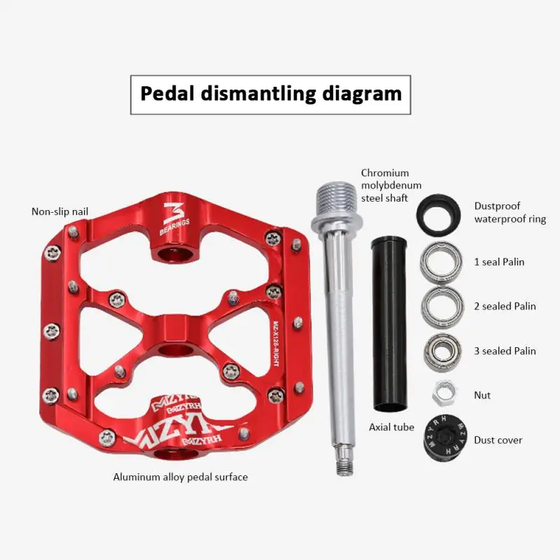 

Aubtec Bicycle Aluminum Alloy Pedals Ultralight Aluminum Alloy Bearing Pedals Mountain Bike Riding Spare Parts