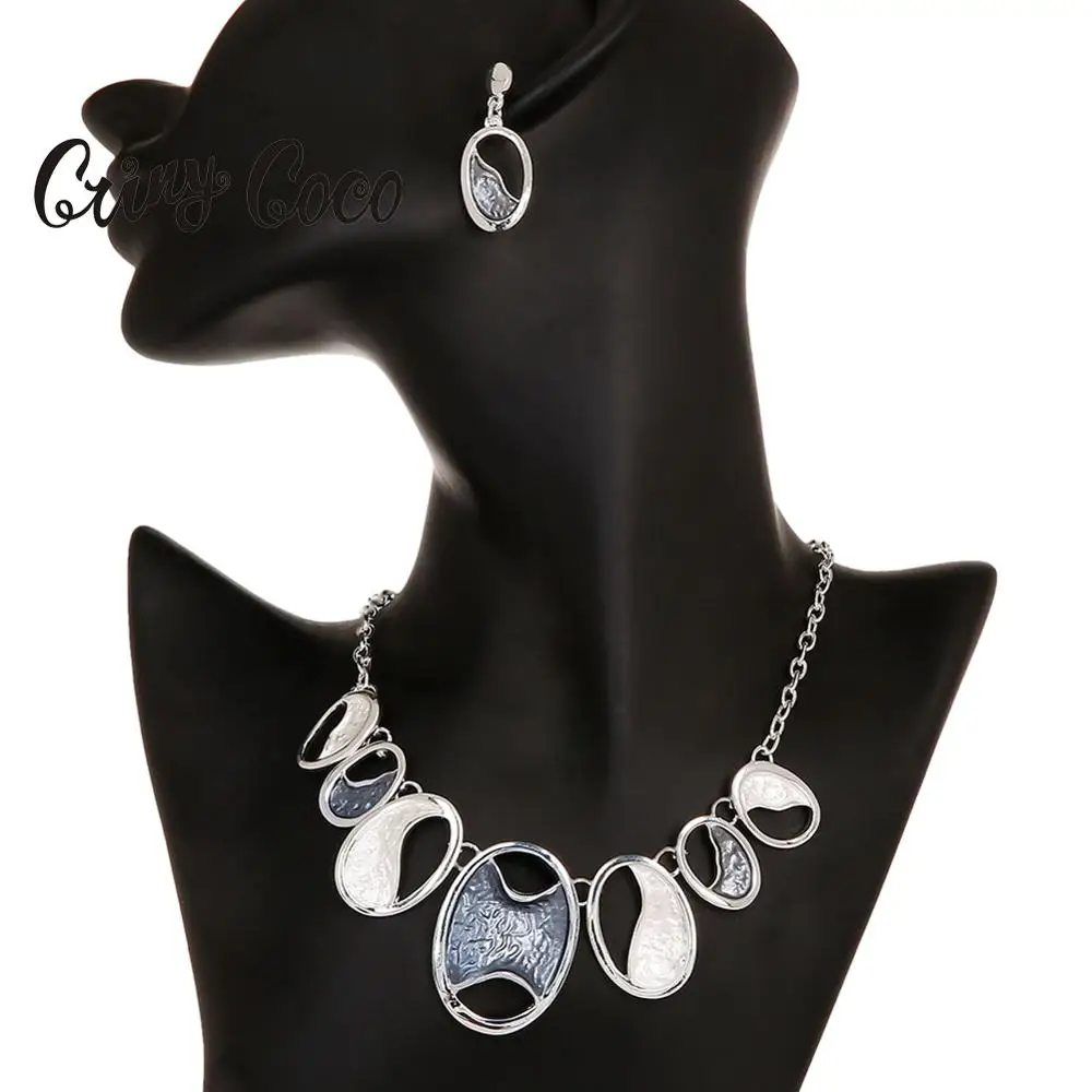 Крупное геометрическое ожерелье Cring Coco для женщин Модный новый дизайн колье с