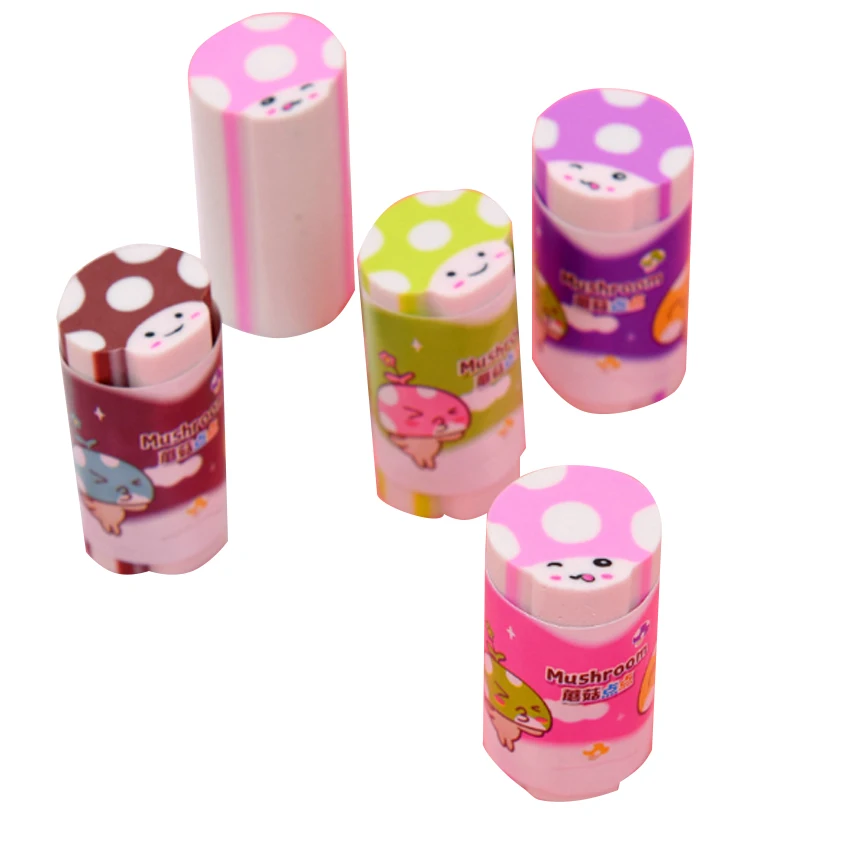 1 шт./лот милый ластик гриб красочные милые школьные канцелярские принадлежности
