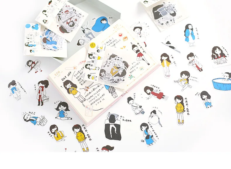 Kawaii Harajuku стикер для офиса, искусство, милая красивая девушка, украшение, сделай сам, рамка, наклейка, студенческий дневник, офисные принадлежности, 1 пакетов/лот