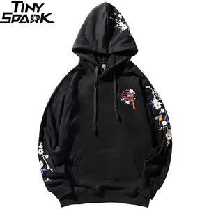 Мужская толстовка в стиле хип-хоп с вышивкой Сакура Японская уличная одежда Harajuku толстовки пуловер 2020 осенние хлопковые футболки
