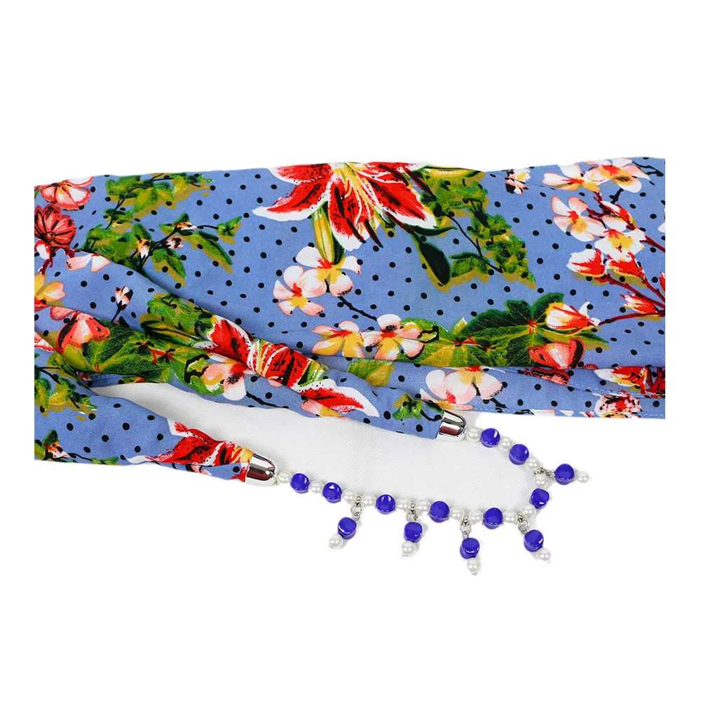 Шарфы женские с круглым кулоном и акриловыми бусинами летняя бижутерия кольцо