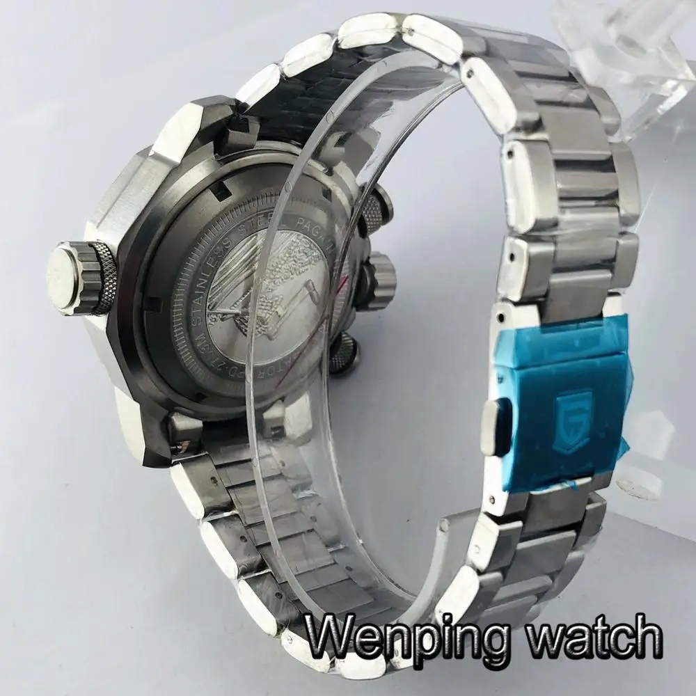 Pagani design 46 мм мужские трусы Топ Роскошные большие настенные часы Серебряный чехол