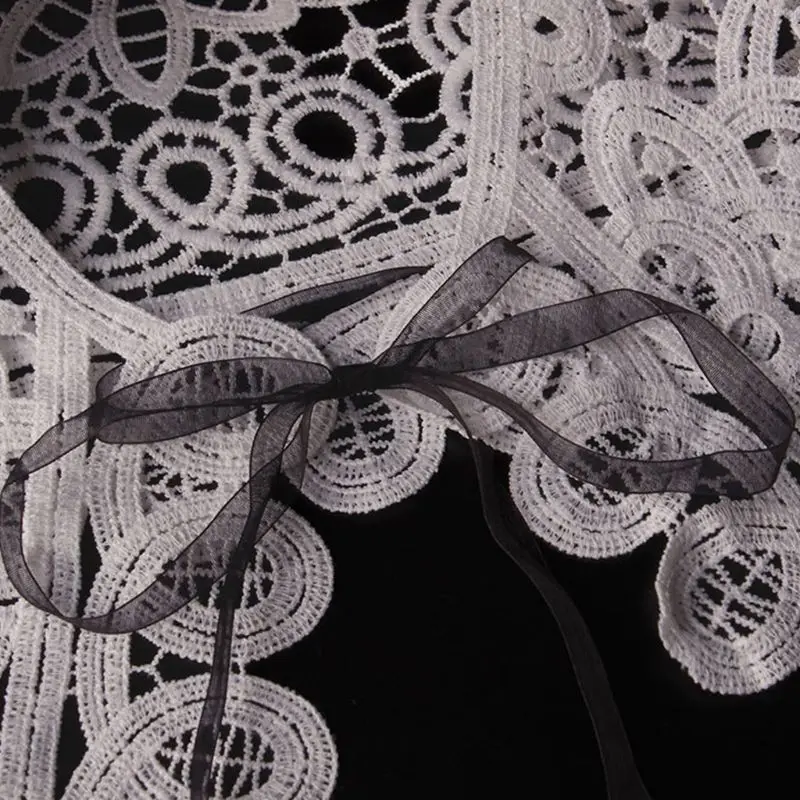 Женская кружевная блузка со съемным воротником цвет в ассортименте - купить по