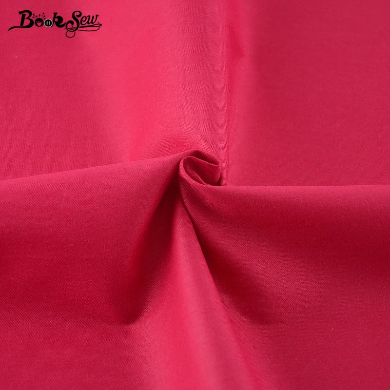 Booksew Telas De Algodon Para лоскутное шитье ткань саржа классический красный однотонный 100%