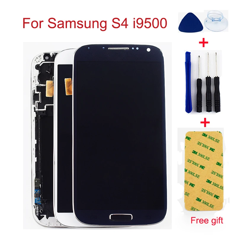 S4 ЖК-дисплей для samsung Galaxy S4 i9500 i9505 i337 ЖК-дисплей монитор панель+ сенсорный экран дигитайзер сенсор стекло сборка с рамкой