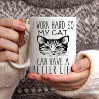 cute cat ceramics coffee mug diy customize print photo text logodrinkware coffee tea cup novelty milk cup breakfast dropshipping