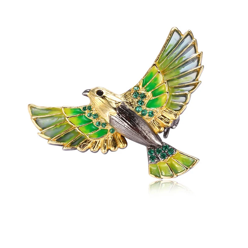 

Flying Eagle Brooch 925 Sterling Silver Inlaid Natural Stone Crystal Jewelry Women Broches Para Ropa Mujer De Lujo 2020 New B05