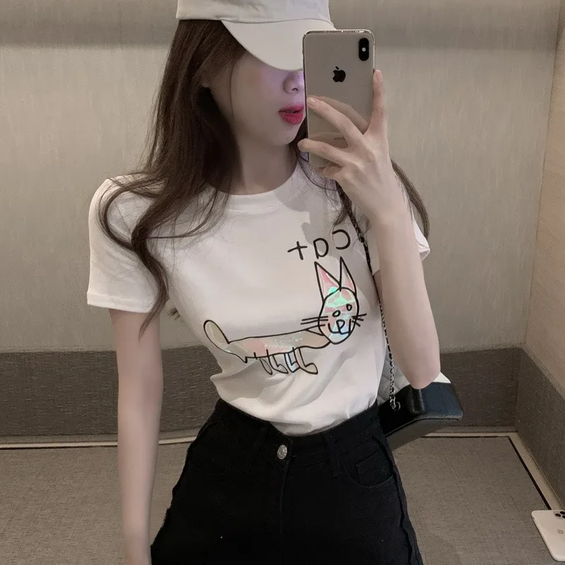

Cheap wholesale 2021 spring summer autumn new fashion casual woman t-shirt lady beautiful nice women Tops female Ay0227