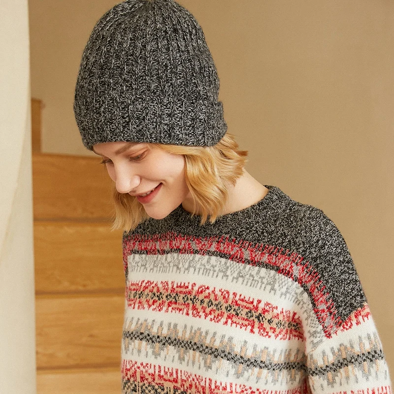 

MERRILAMB 2021 New Fashion Brand 100% Goat Cashmere Hats Winter Women Knitted Skullies Beanies Casual Soft Warm Cap Female Hats