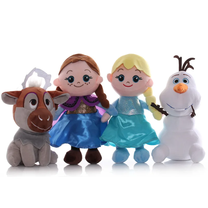 

Мягкие игрушки Disney, 4 шт./лот, 20-30 см, Холодное сердце, принцесса, Эльза, Анна, Олаф, Свен