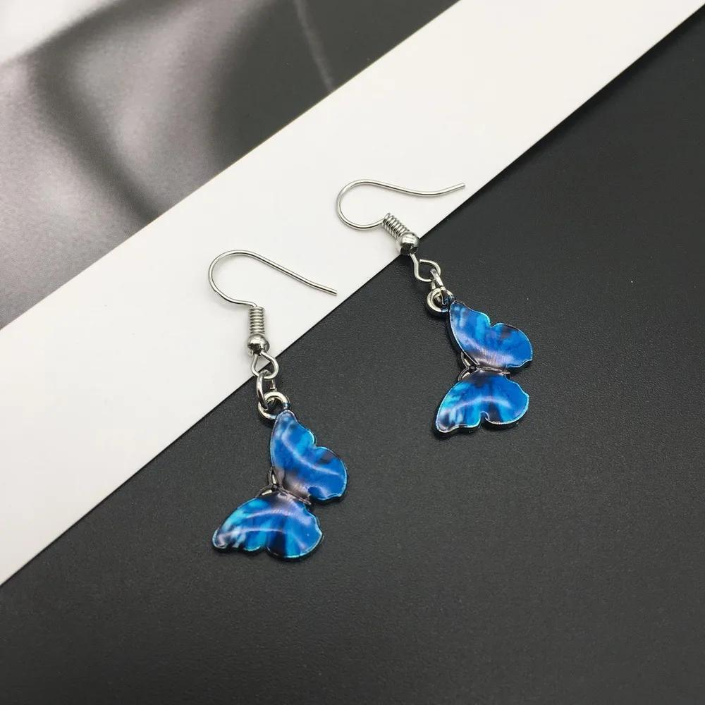 Разноцветные Милые висячие серьги-бабочки для женщин 2021 женские серьги