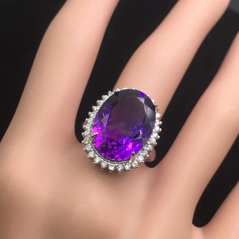 Женское кольцо с большим камнем CSJ элегантное ювелирное изделие из серебра 925