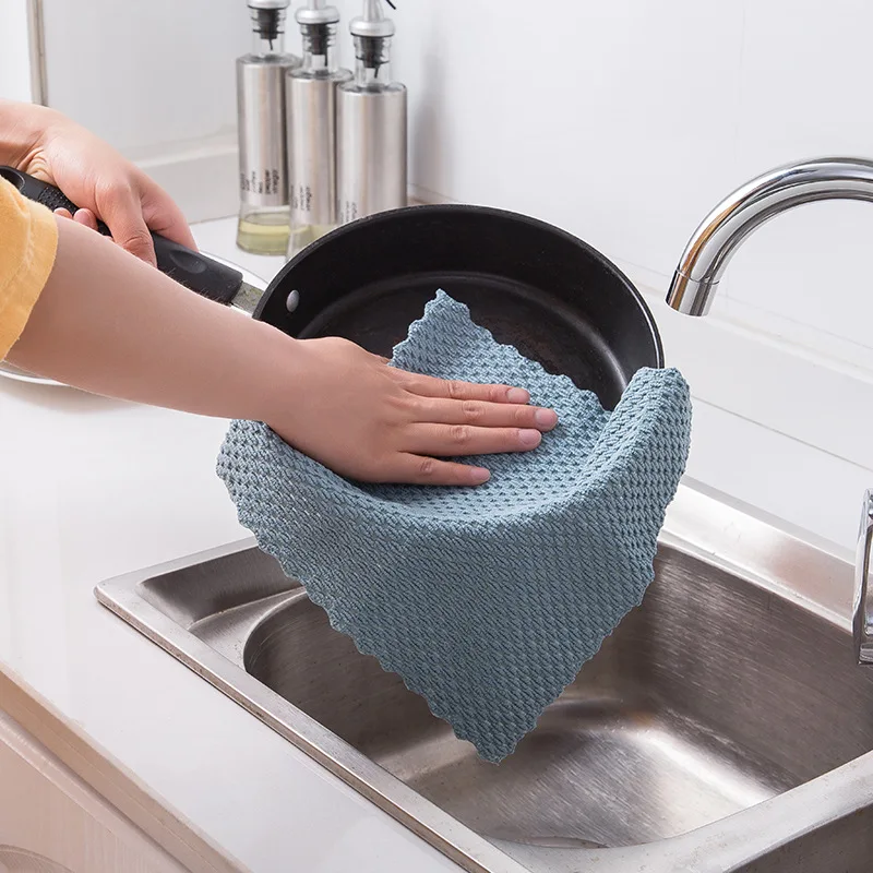 Кухонные полотенца для мытья посуды тряпка с защитой от жира впитывающая из