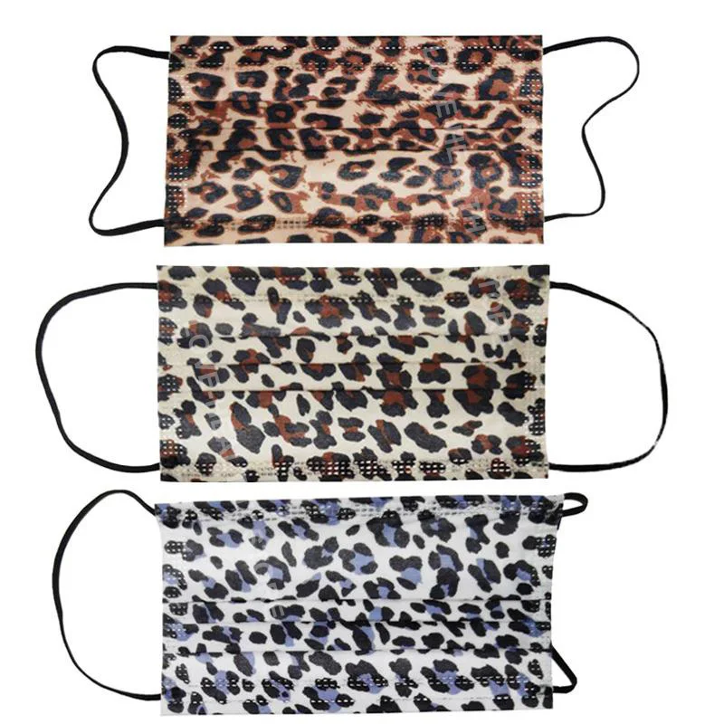 10 шт./пакет с леопардовым принтом одноразовая маска 3 х слойные фильтрации из