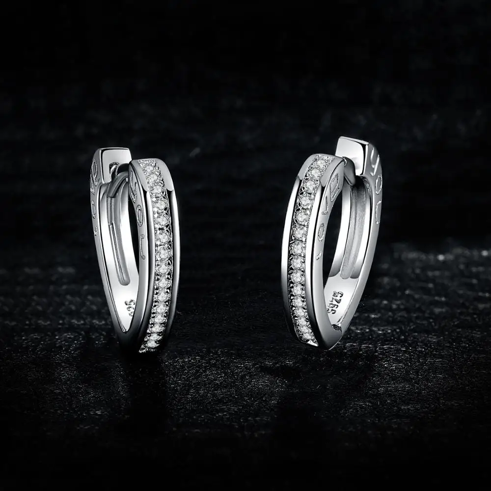 JewelryPalace люблю тебя набор канала круглый, кубический цирконий серьги обруча сердца 925 пробы серебро sweet Love Вы шрифт женские