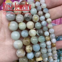 4 6 8 10 12 mm faceted amazonite beads natural stones round loose beads for jewelry making charm bracelet necklace diy 15strand