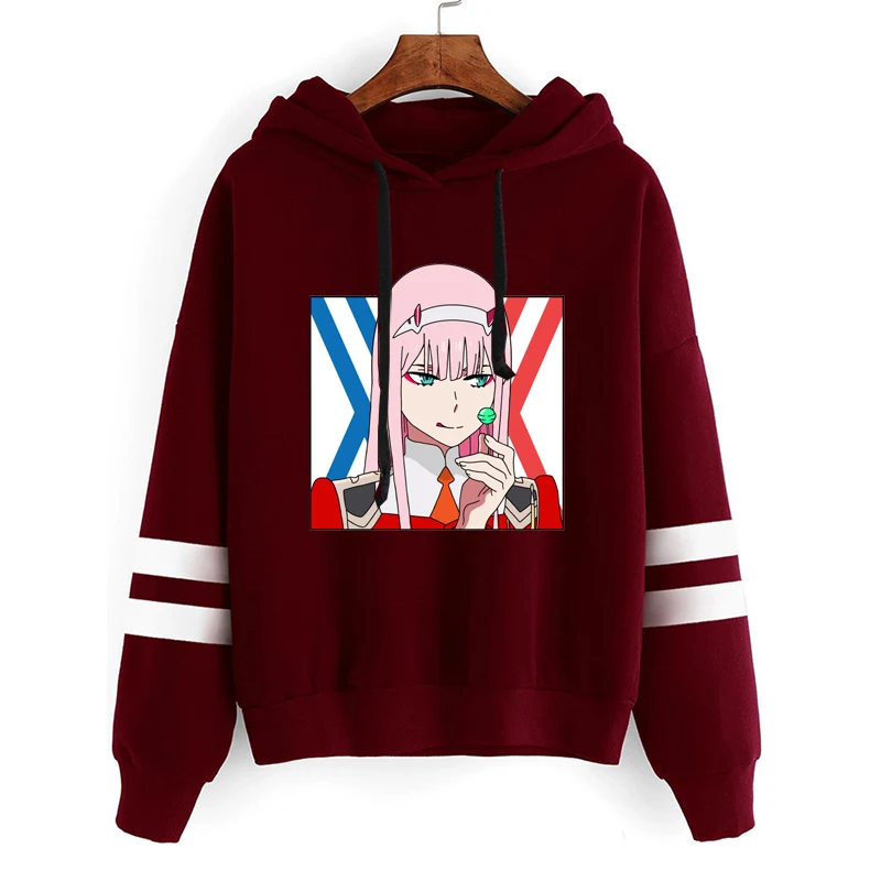 Oversized Hoodies DARLING In The FRANXX Sweatshirts Hooded Harajuku Winter Casual Vintage Korean Pullovers Women Sweetshirts