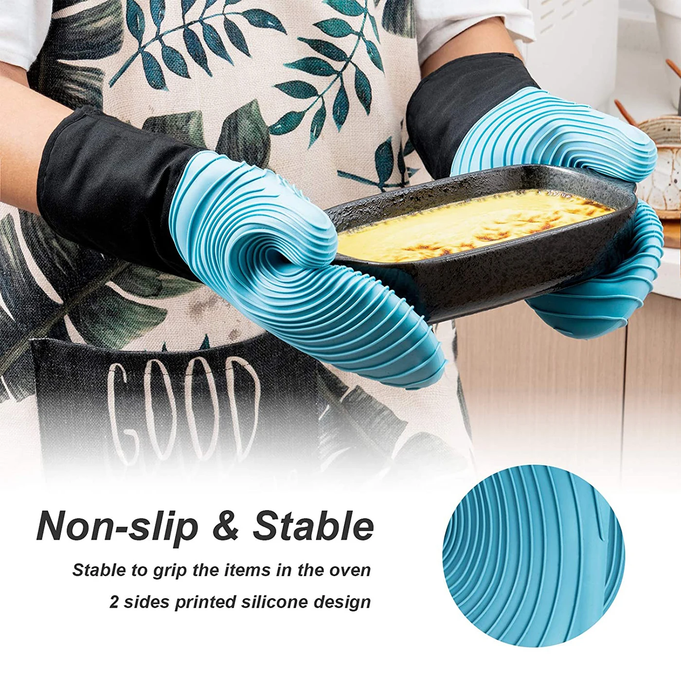 1 пара силиконовые перчатки для духовки и барбекю |