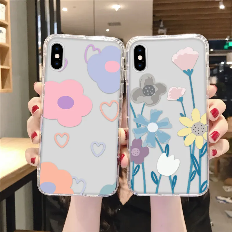 

Flower Painted Case For Huawei Y9 Prime 2019 Case Silicon Shockproof Funda Huawei Y5 Y6 Prime 2018 Y7A Y7P Y5P Y6P Airbag Cover