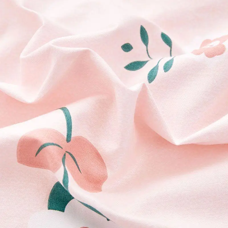 

50 3/4pcs/Set Flower Pink Comforter Bedding Sets Pure Cotton Duvet Cover Set Pillowcase Bed Linen Linings Home Textile