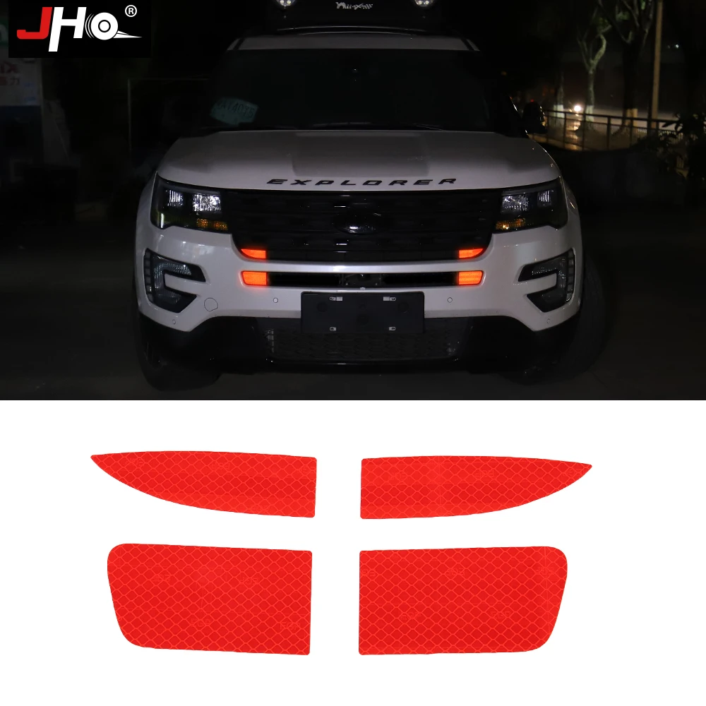JHO ملصقات مصبغة أمامية للسيارات ملصقات عاكسة لواصق سيارة 2016 Ford Explorer 2017 Base XLT Sport البلاتين ملحقات السيارة