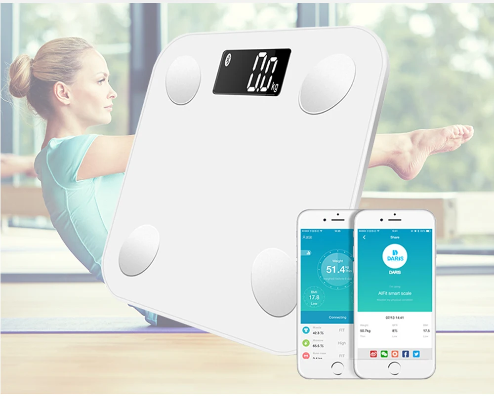 GH Bluetooth весы напольные весы для тела весы для ванной смарт-дисплей с подсветкой весы для тела Вес тела Жир воды мышечная масса
