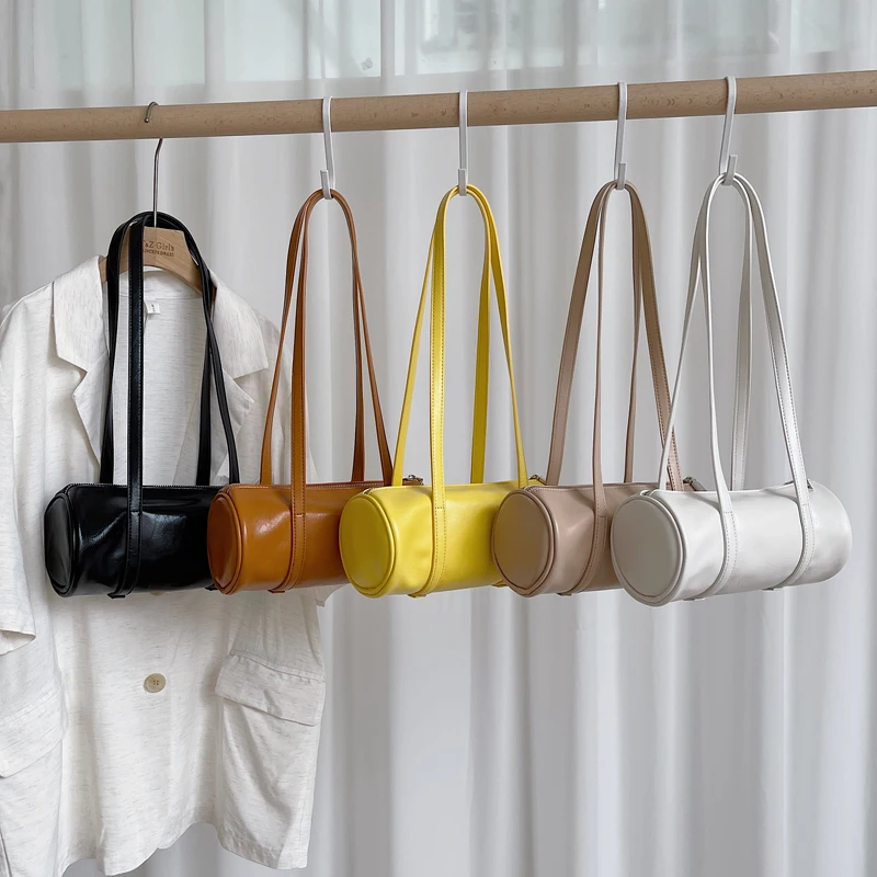 

2021 новые женские сумки дизайнерские небольшой женский Подушка на молнии сумка цилиндрической формы Сумки из искусственной кожи сумки для п...