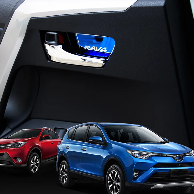

4 шт./компл. декоративная накладка на дверную ручку автомобиля, Защитная Наклейка на крышку для Toyota RAV4 2014-2018, автомобильный Стайлинг, аксессу...