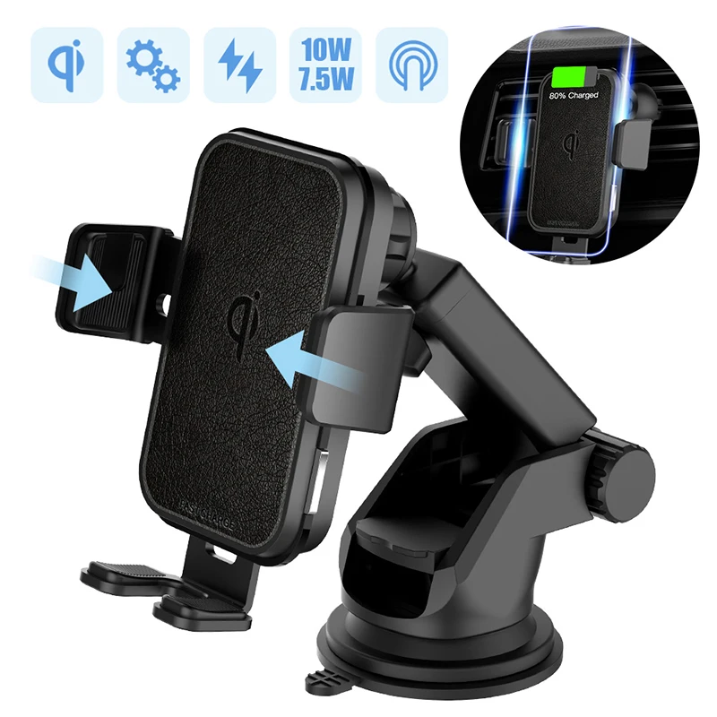 2 в 1 Быстрое беспроводное автомобильное зарядное устройство для Iphone XS Samsung S10 QI 10