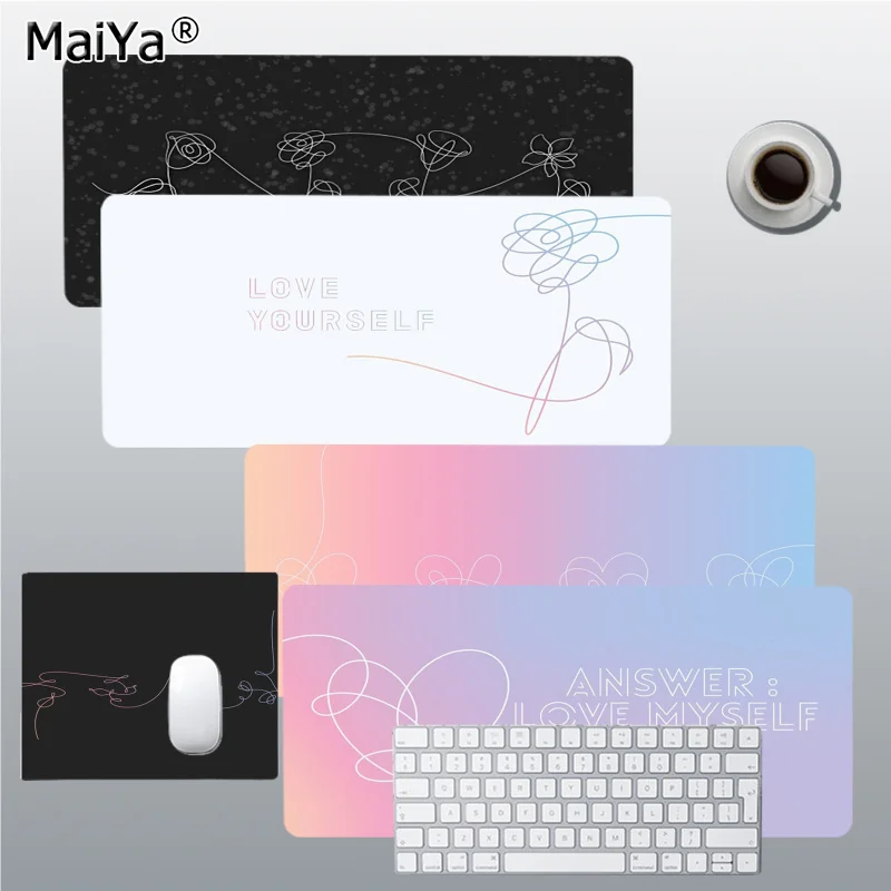 

Maiya Love yourself Flower kpop New Mouse Pad Super Creative INS Tide Large Game Size for Kawaii Desk Teen Girls for Bedroom