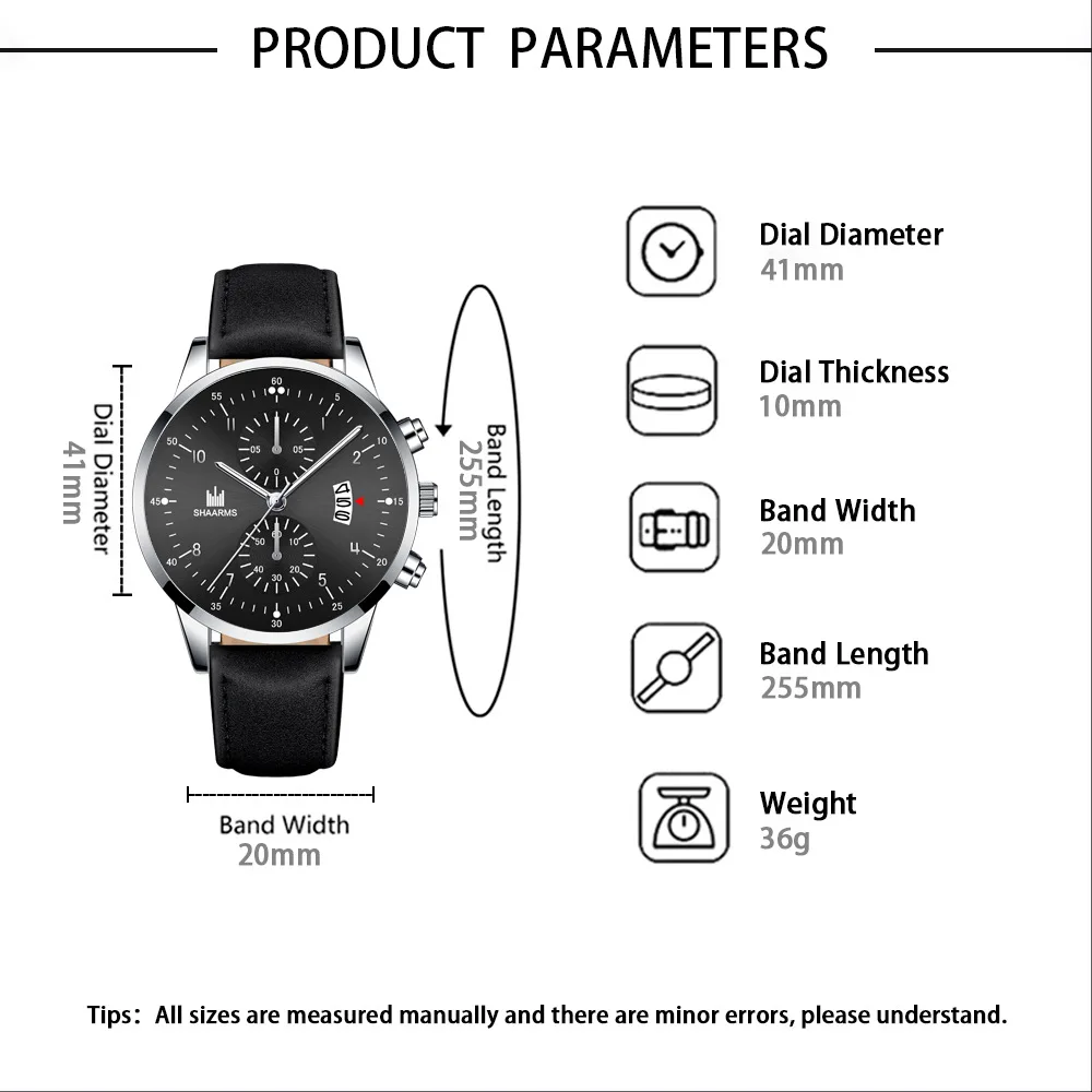 

Casual Men's Business Watches Mens 2021 Luxury Quartz Wristwatch Multi Dial Watch Men Leather Strap Waterproof Relogio Masculino