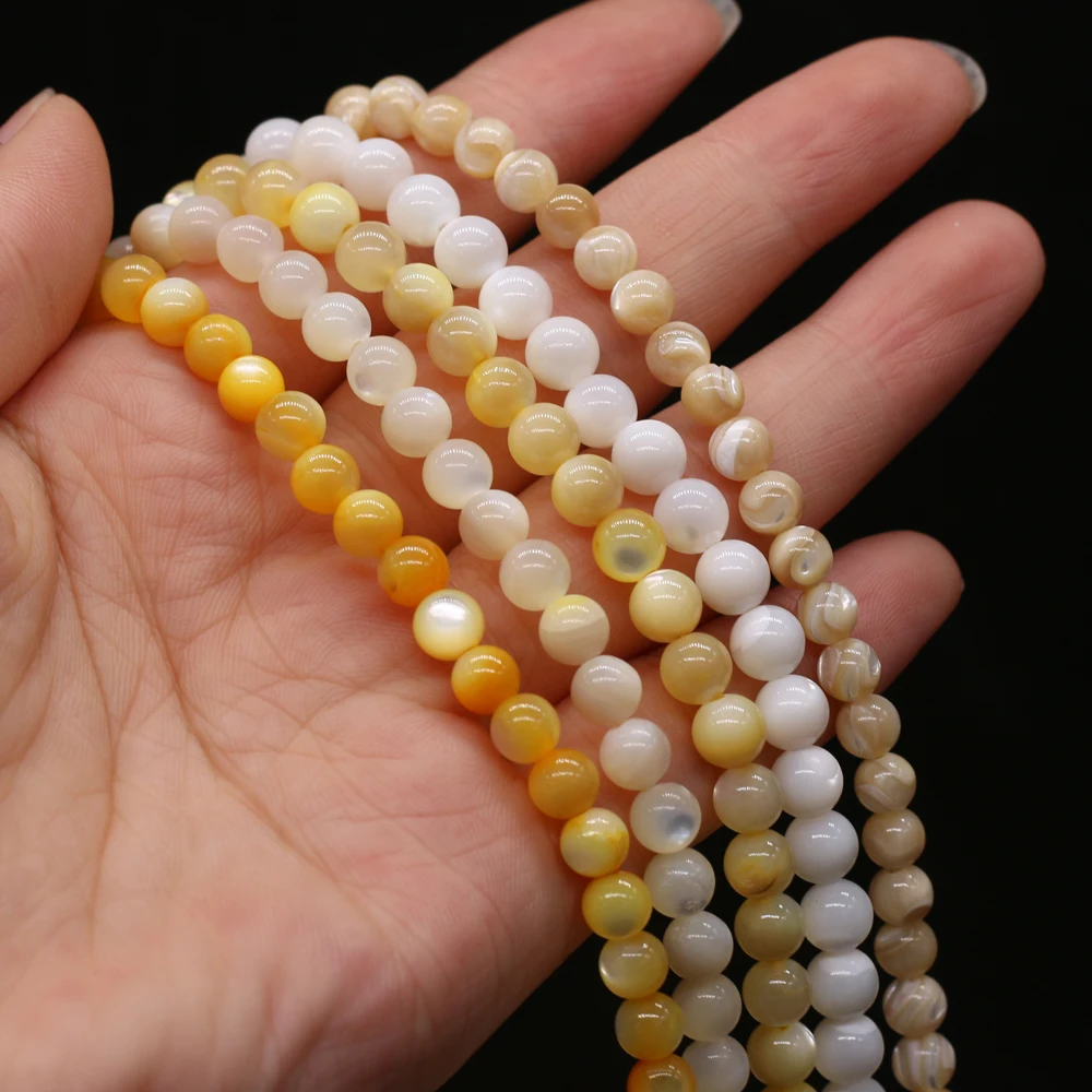 

2021 New Product Natural Shell Beads Dish Shell Round Exquisite High-quality Beaded Jewelry for Jewelry Making Necklace Bracelet