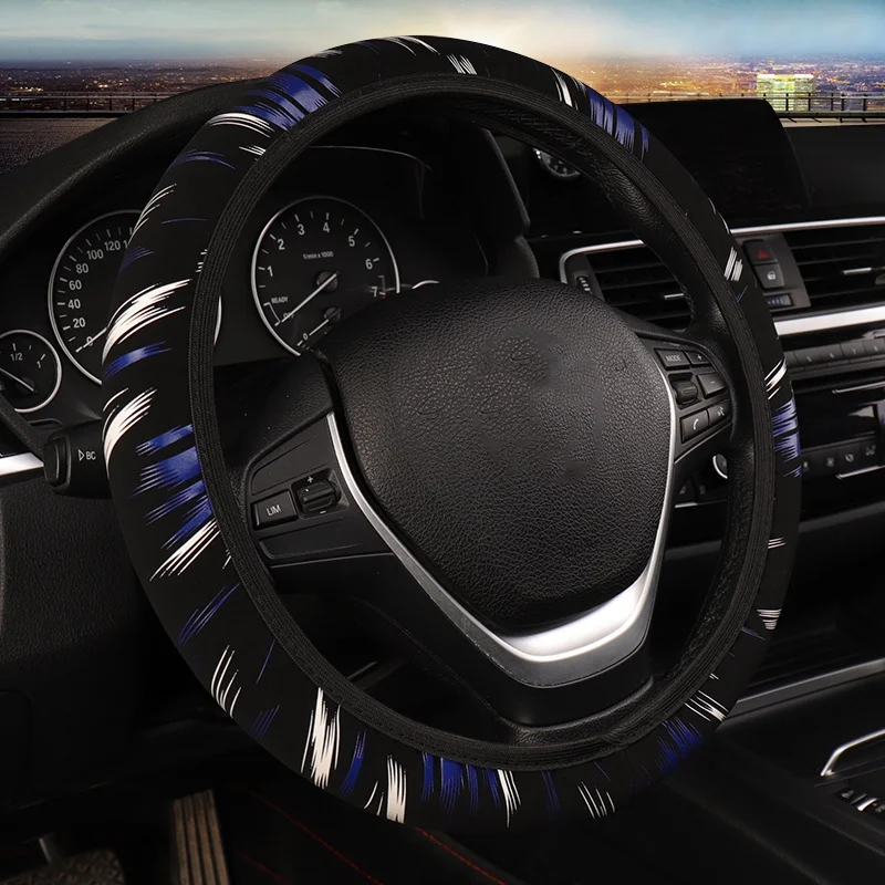 Эластичный кожаный чехол рулевого колеса автомобиля без внутреннего кольца