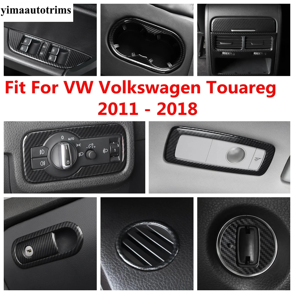 

Accessories For VW Volkswagen Touareg 2011 - 2018 Reading Light Air AC Vent Water Cup Holder Cover Trim Carbon Fiber Interior