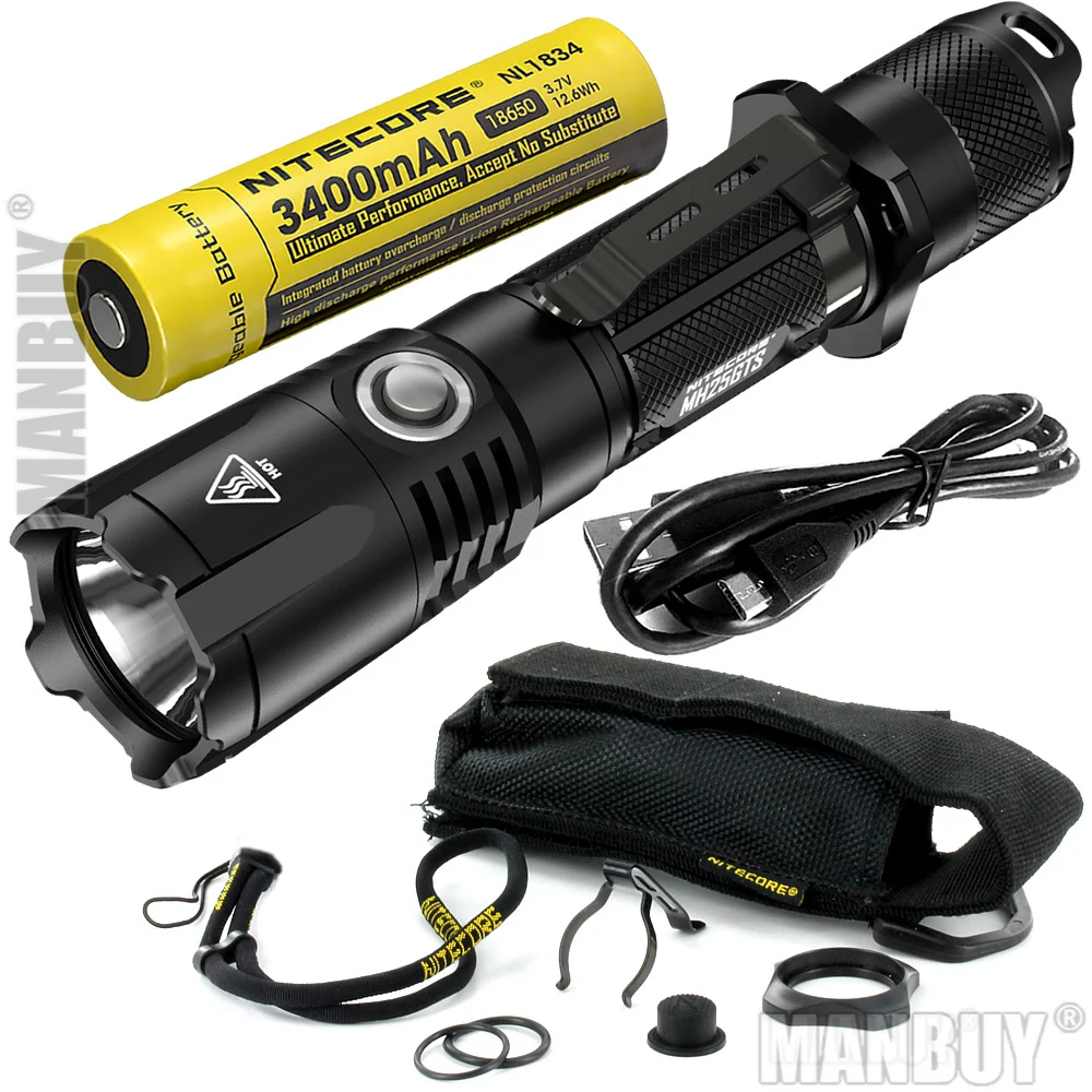 

2021 NIitecore MH25GTS 18650 Rechargeable Battery 1800LMs Tactical CREE LED Waterproof Tactical Flashlight Outdoor Hunting Torch