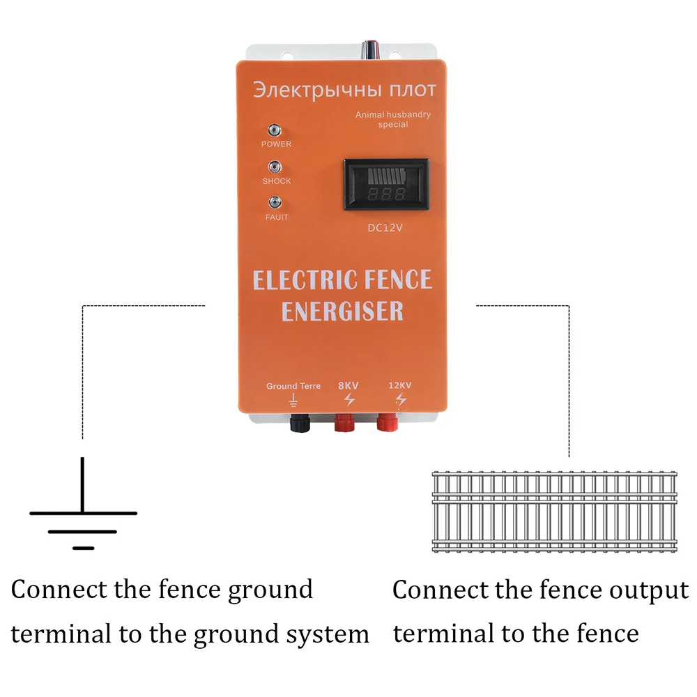 

5-40KM New Anti-theft Alarm Electric Fence High Voltage Pulse Cow Pig Livestock Poultry Husbandry Farm Fence Energizer Tool