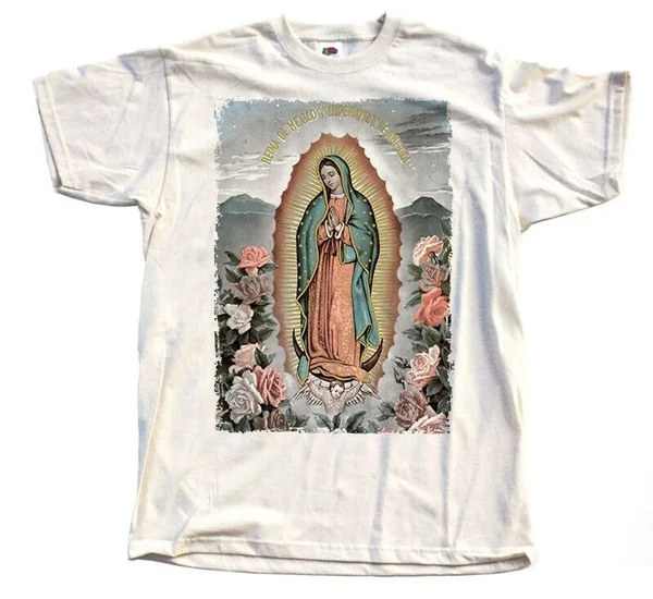 

Our Lady of Guadalupe MEN'S T-shirt Natural Blessed Mary all sizes