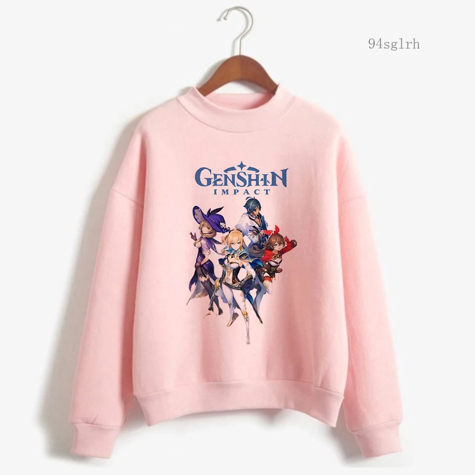 

Кавайная Толстовка Genshin, женская модная уличная одежда в стиле Харадзюку, Повседневная Толстовка с забавным мультяшным графическим рисунком, зимние теплые женские топы