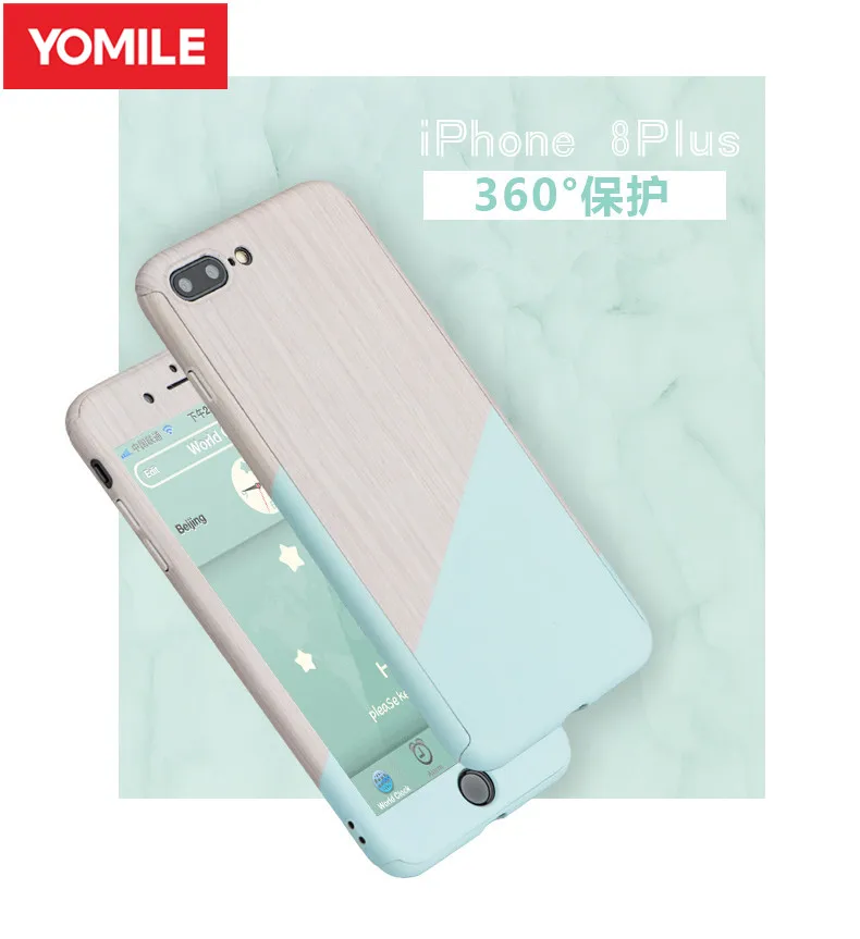 YOMILE цветной мрамор 360 Полный Жесткий телефон чехол для iPhone 5 5S SE 6 6S 7 8 Plus роскошный