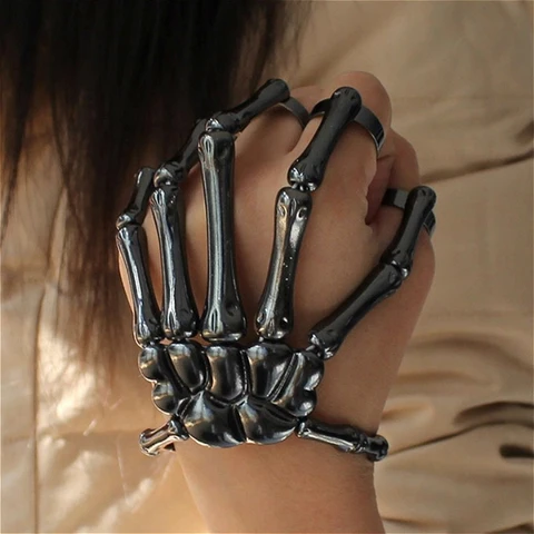 Новый уникальный универсальный браслет-кольцо в стиле панк с пятью пальцами, регулируемый браслет-цепочка, стиль унисекс