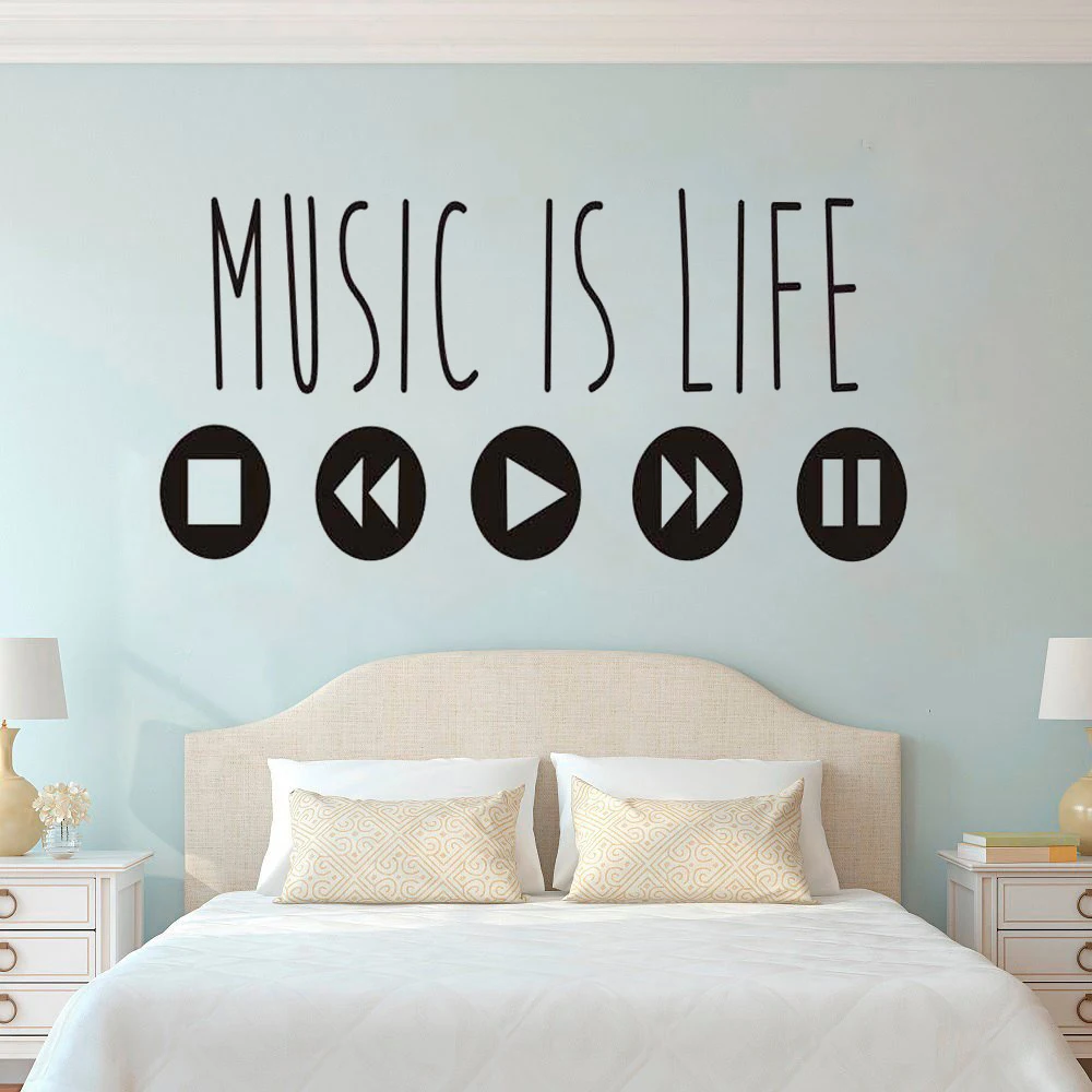 

Vinyl Wall Decals Music Is Life Music Quotes Wall Sticker Fashion Art Stickers Decals Vinyl Removable FB-4